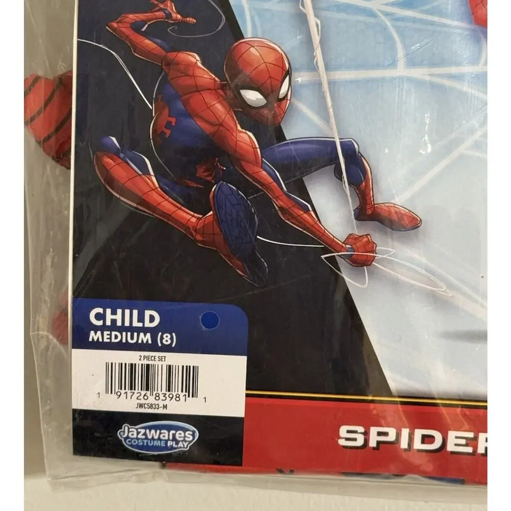Jazwares Marvel Spider-Man Child Costume Size Medium 8 Bodysuit NEW